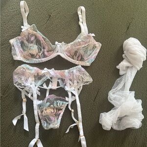 Agent Provocateur Bra Garter Stockings set